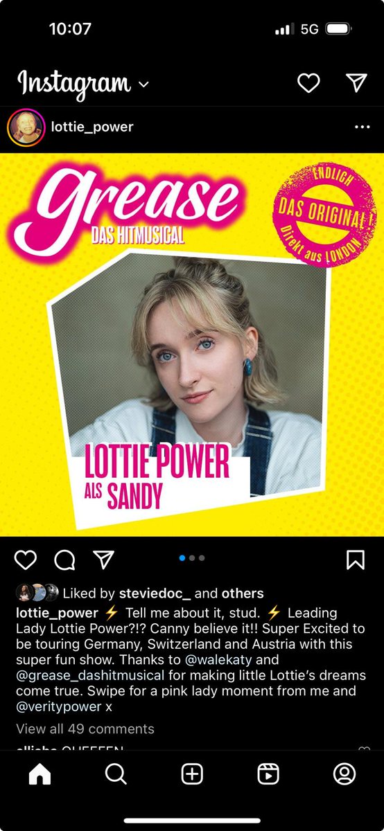 Papa D (@grahamdickie59) on Twitter photo Congratulations to ex MTC <a href="/DanceSchoolScot/">The Dance School Of Scotland</a> <a href="/kss/">Kimberley Shoebridge</a> as <a href="/power_charlotte/">Lottie Power x</a> tours as the leading lady in Grease. Congratulations to ex MTC <a href="/DanceSchoolScot/">The Dance School Of Scotland</a> <a href="/kss/">Kimberley Shoebridge</a> as <a href="/power_charlotte/">Lottie Power x</a> tours as the leading lady in Grease.