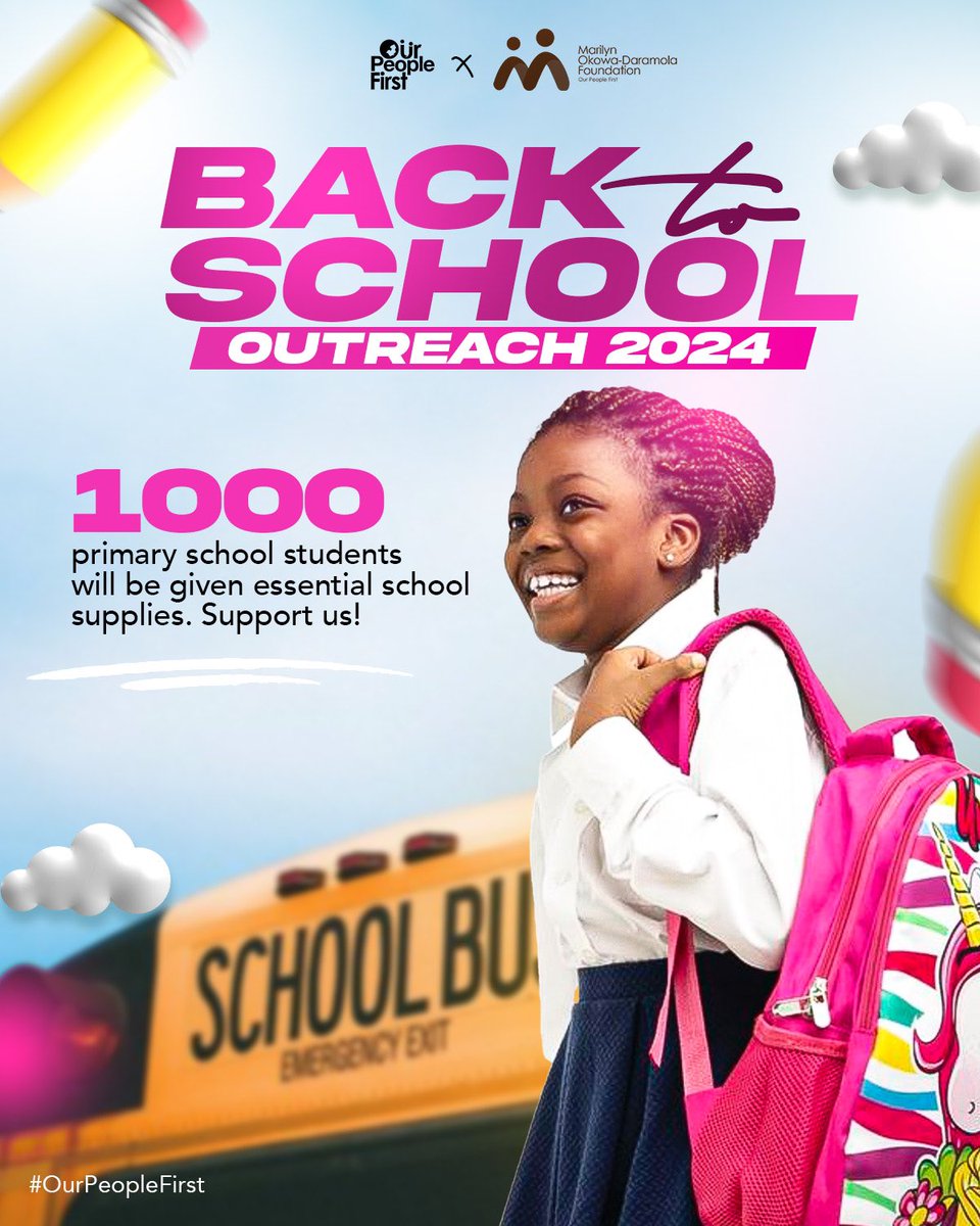 MarilynOkowa's tweet photo. Our #BackToSchool outreach is here! We're excited to launch our annual outreach, providing essential supplies to public school kids. This year we hope to reach 1000+ beneficiaries!
#MODF
#OurPeopleFirst
#BackToSchool https://t.co/jAjW5BGsmv