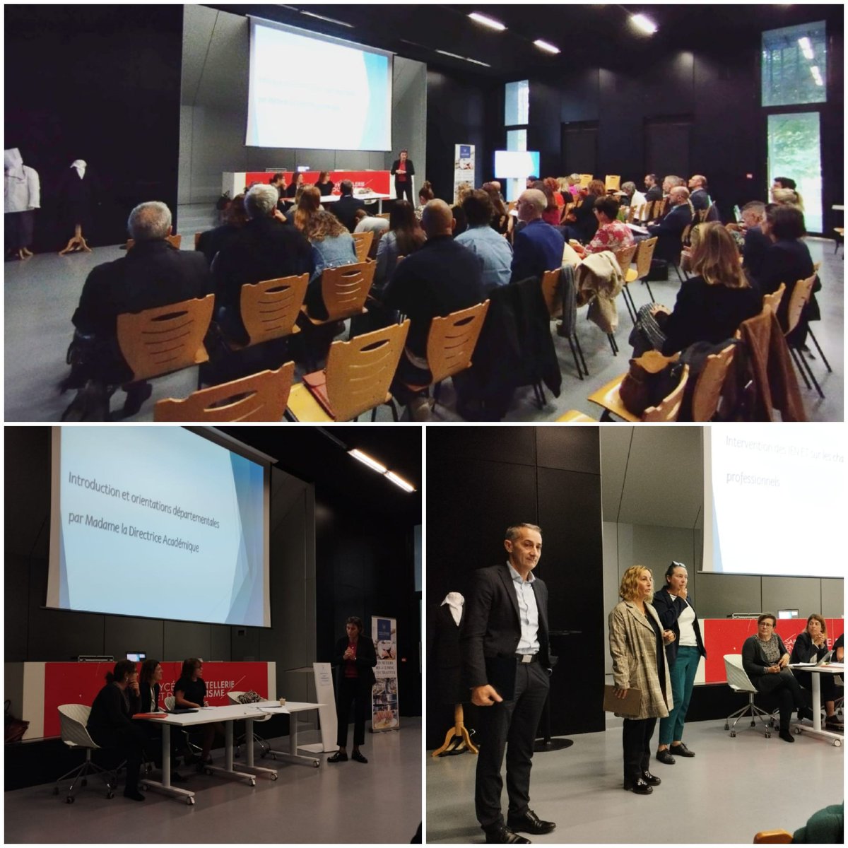 Réunion des directeurs adjoints chargés des Segpa et chefs d'établissement, avec l'introduction par @lair_sandrine. La volonté commune de collaborer, avec la voie professionnelle, un souci d'exigence pour la réussite de tous les élèves. <a href="/acversailles/">Académie de Versailles</a> <a href="/CorinneHallegot/">Hallégot Corinne</a> <a href="/j_scemama/">J.C. Scémama</a>