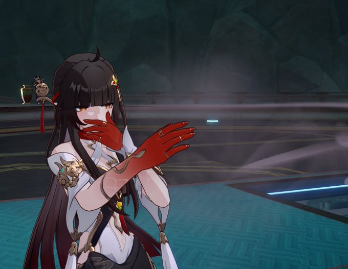 心が汚れてるから霊砂の待機モーションこれに見えてしまう 