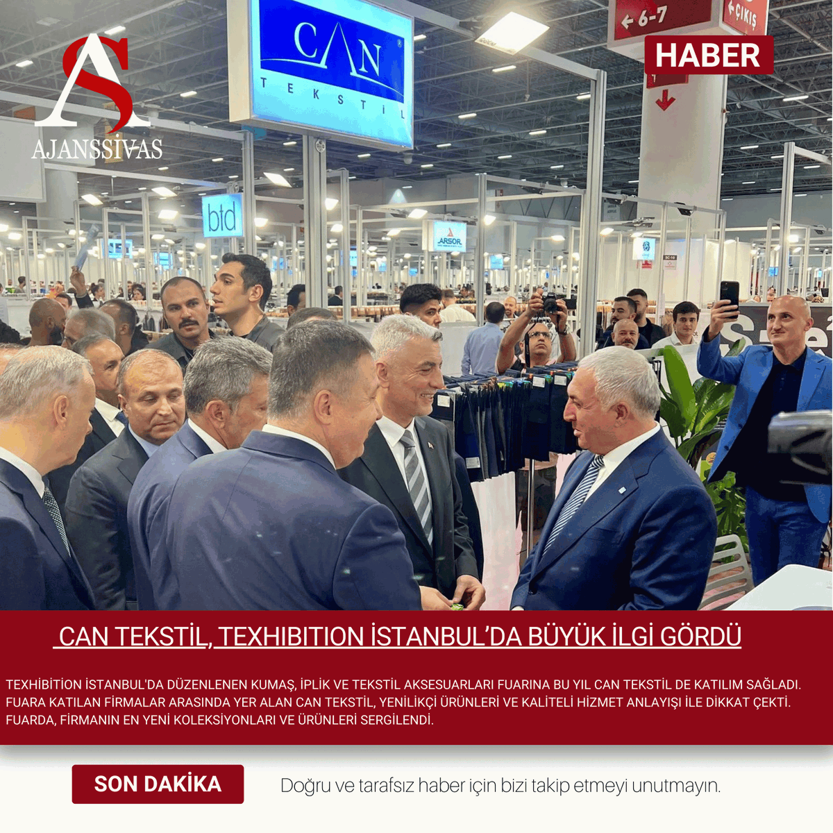 asajanstv's tweet photo. CAN TEKSTİL, TEXHIBITION İSTANBUL’DA BÜYÜK İLGİ GÖRDÜ
Haberin Devamı;
https://t.co/puaoW5k5H0
#fuar #ithib #istabultekstil #ahmetöksüz #mustafacan #cantekstil #gündem #ajanssivas https://t.co/ps0fFVQKvo