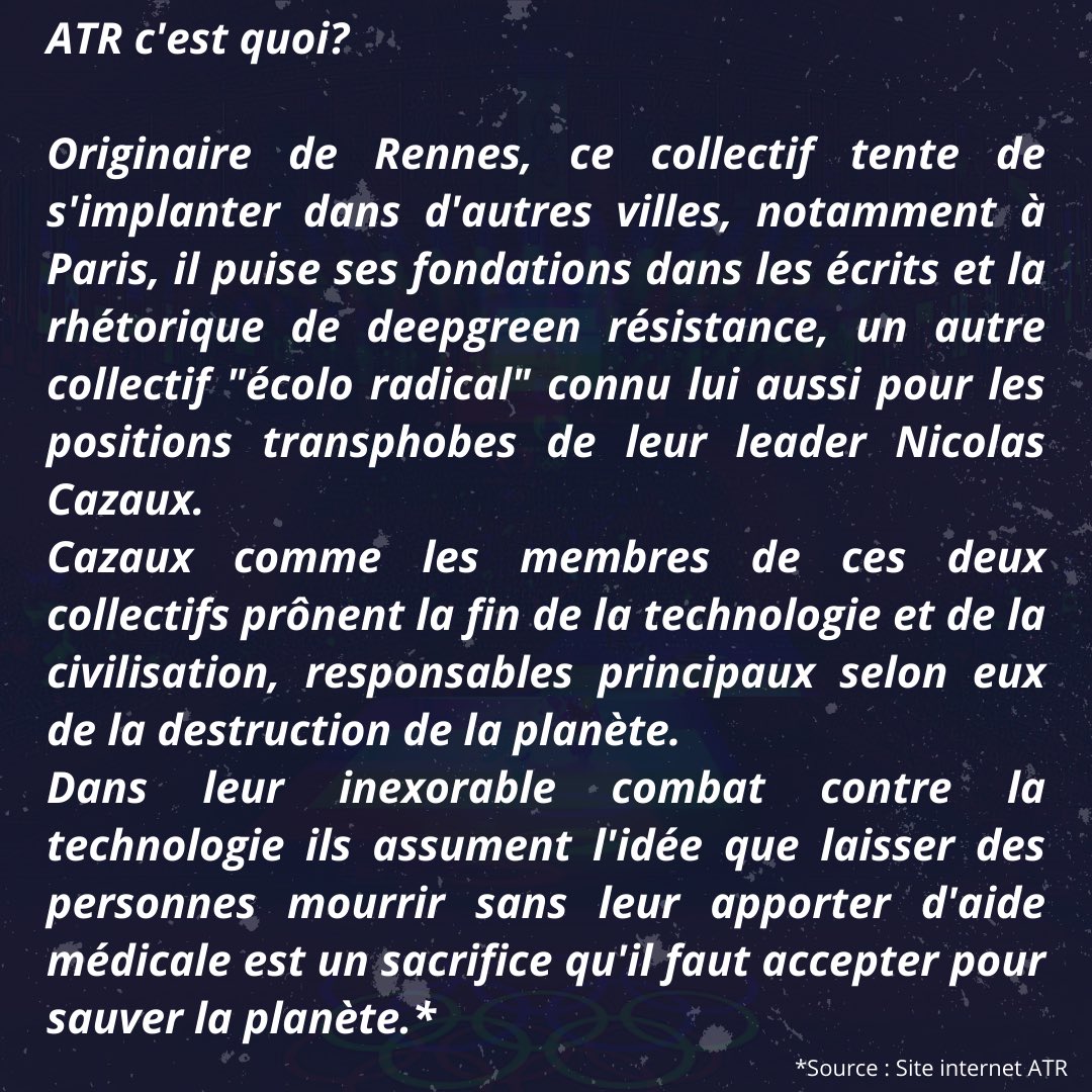 JournalRupture's tweet photo. Ce week-end 14-15/09 le festival Climax de Darwin accueille des conférences où seront présents des membres d’Anti-tech Résistance.
Qui sont ils et pourquoi leur présence est problématique. 

(Avec un peu de retard 😅) https://t.co/efaQfaOPX8