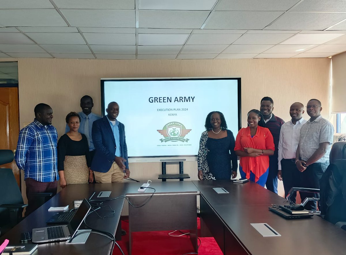 GreenArmyKE's tweet photo. The representatives of the Green Army National Secretariat, under the leadership of the National Coordinator @Israel_Adam_, conducted a courtesy visit to the 15B National Secretariat, presided over by  Madam Susan Boit, at the Ministry of Environment and Forestry headquarters. https://t.co/V7RTUvP7Co