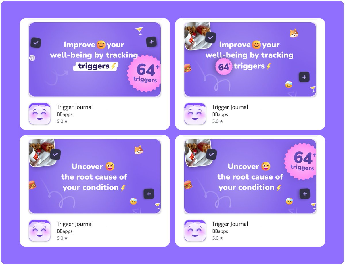 dariadroid's tweet image. So many things to work on besides the code itself! Experimenting with feature graphics for the AppStore, and thanks to @kulagiina we have many fun options 🤩

We plan to launch in the upcoming weeks, and if you want to be the first one to try out @trigger_journal, or if you’d…