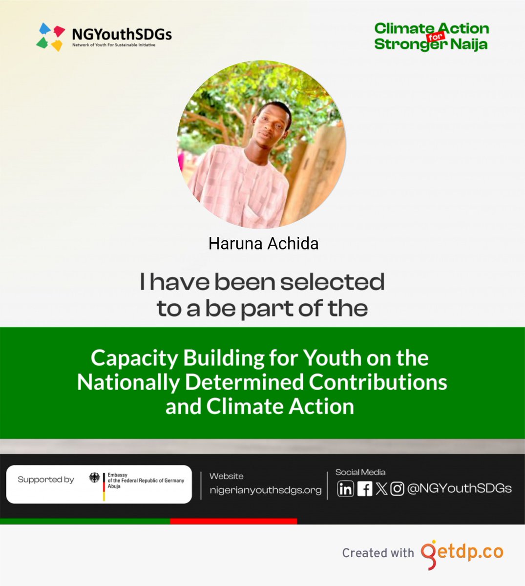 I am glad to be selected
Thank you <a href="/NGYouthSDGs/">#NGYouthSDGs | Nigeria Youth SDGs</a>