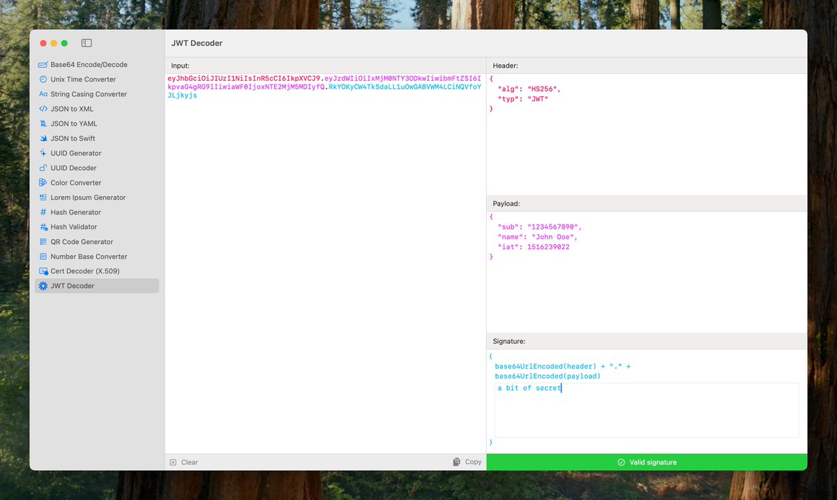 StrAbZ's tweet image. And another tool added, JWT Decoder. #BuildInPublic #iOSDev #MacDev