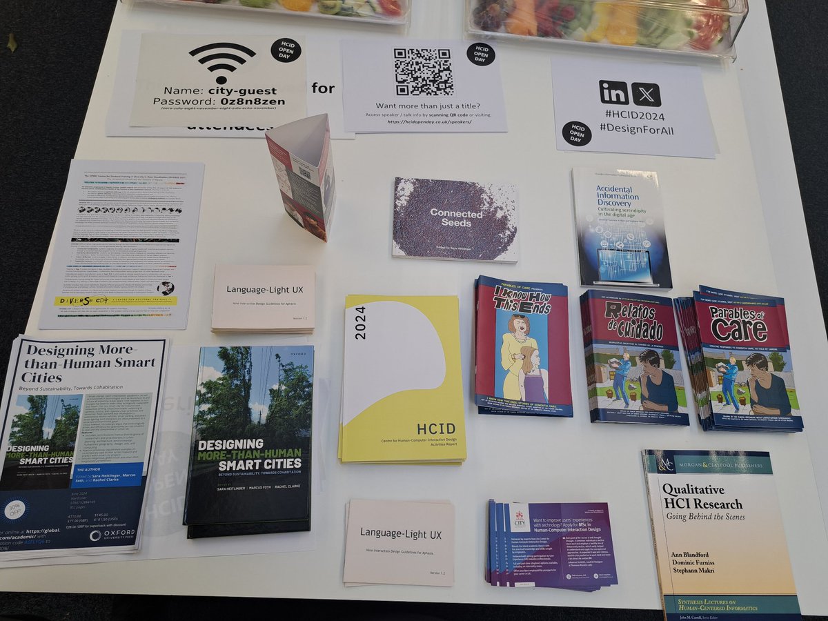 At the break don't miss the selection of <a href="/cityuni_hcid/">HCID.CITY</a> print publications! #DesignforAll #HCID2024
