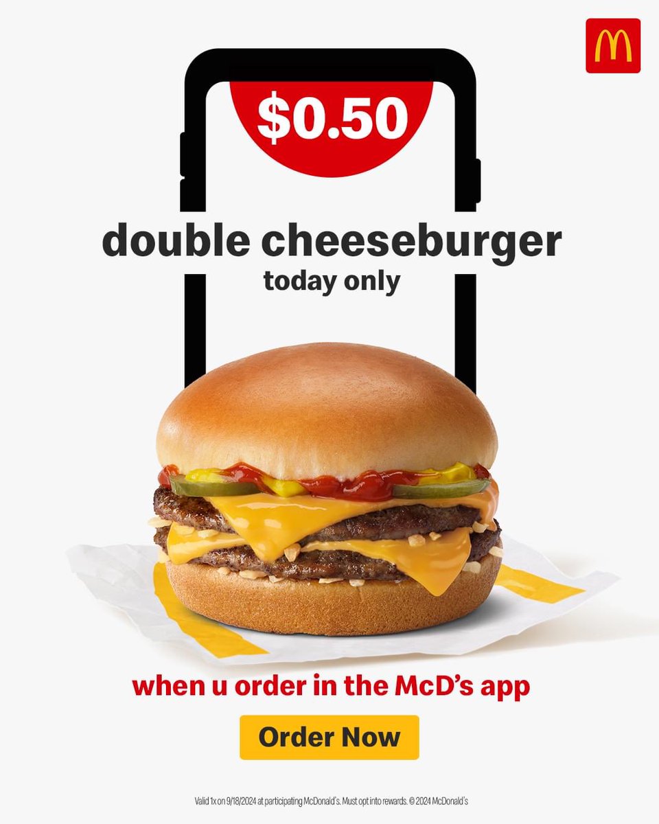 Happy National Cheeseburger Day 🍔

$mcd is practically giving this away today, come see us - app only