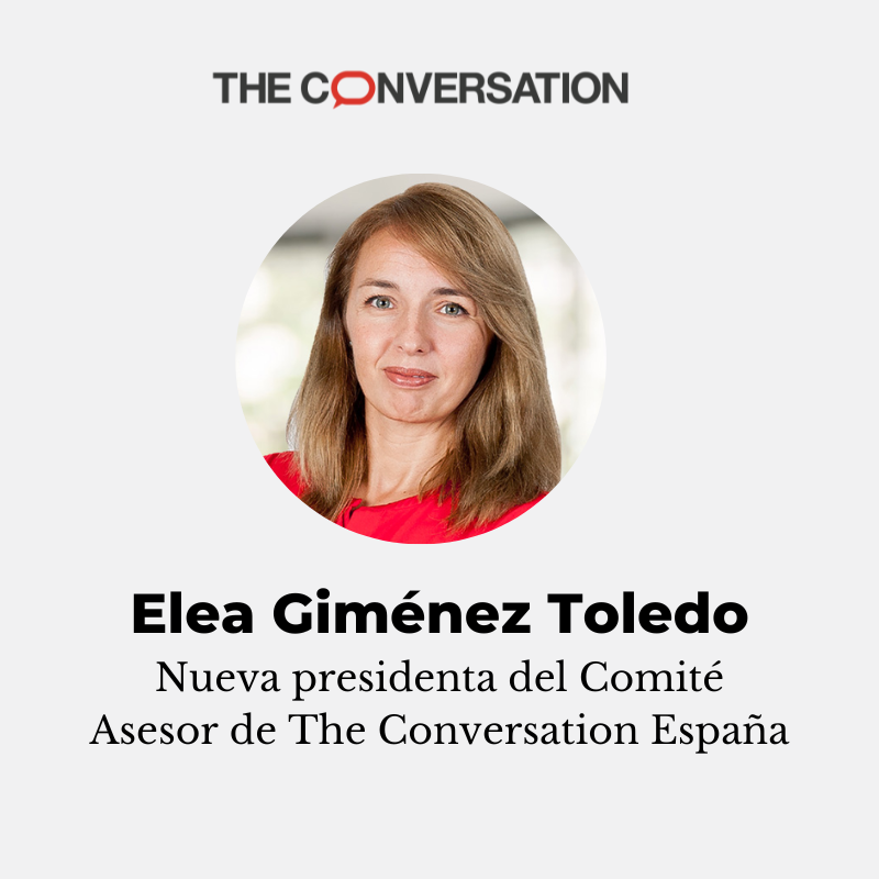 The Conversation ES (@conversation_e) on Twitter photo Hoy anunciamos con mucha alegría que <a href="/ILIA_CSIC/">Elea Giménez Toledo</a> es la nueva presidenta de nuestro Comité Asesor, sustituyendo a nuestro presidente desde 2021, <a href="/Uhandrea/">Juan I. Pérez Iglesias</a>, que ha desempeñado su labor con solvencia, sabiduría y grandes dosis de generosidad y compromiso con este proyecto. ❤️ Hoy anunciamos con mucha alegría que <a href="/ILIA_CSIC/">Elea Giménez Toledo</a> es la nueva presidenta de nuestro Comité Asesor, sustituyendo a nuestro presidente desde 2021, <a href="/Uhandrea/">Juan I. Pérez Iglesias</a>, que ha desempeñado su labor con solvencia, sabiduría y grandes dosis de generosidad y compromiso con este proyecto. ❤️