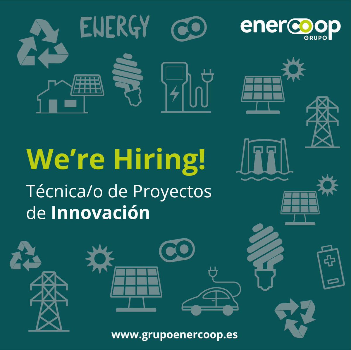 ‼️ 𝗨𝗟𝗧𝗜𝗠𝗢𝗦 𝗗𝗜𝗔𝗦 ‼️ 

⌛️Este viernes acaba el plazo de presentación de candidaturas para el puesto de Técnica/o de Proyectos de Innovación.

👩‍💻Si crees que tu perfil se adecúa a la oferta ¡no lo dejes para más tarde!

💪¡Únete al equipo!➡️

grupoenercoop.es/unete-a-nosotr…