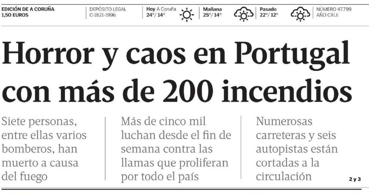 O que non di este titular é que as fábricas de #ALTRI e #NAVIGATOR incentivaron a eucaliptización de #Portugal. Galiza está xa no límite. Hai quen aínda non teña claro que 𝐀𝐋𝐓𝐑𝐈 𝐍𝐎𝐍!?
#Portugalemchamas #AltriNon