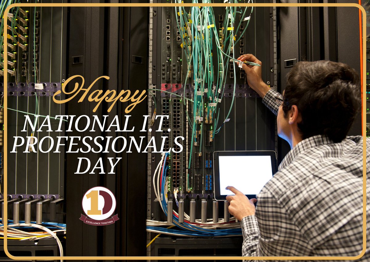 Yesterday was National IT Professionals Day! We are thankful for our amazing technology crew who work tirelessly to maintain our technological infrastructure. They crucial to supporting our students and staff! #NationalITProfessionalsDay