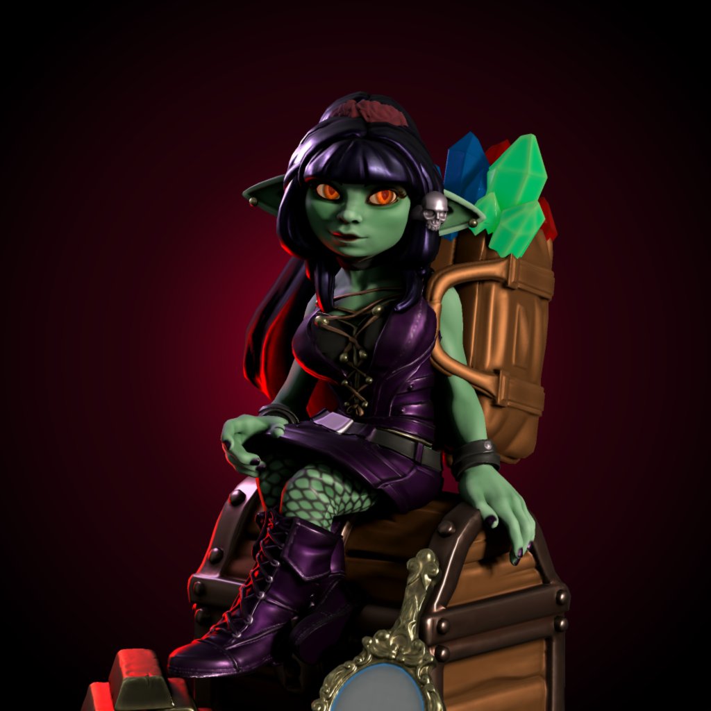 Ruby_LazyGoblin's tweet photo. On monday I got to make @RunaGoblin, a fellow german goblin in @HeroForgeMinis!
The new feature "kitbashing" is so fun!
More Vtubers I made can be found with #LazyForge! https://t.co/dytx0uau73