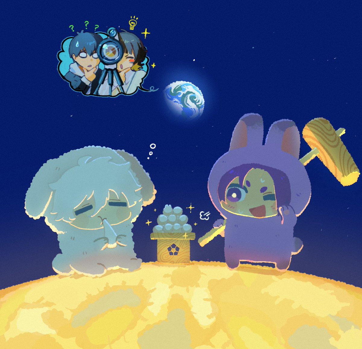 hide_KO_Dawn's tweet photo. ngro isbc 月うさぎ、観測•••？ https://t.co/DYz66qdEEN