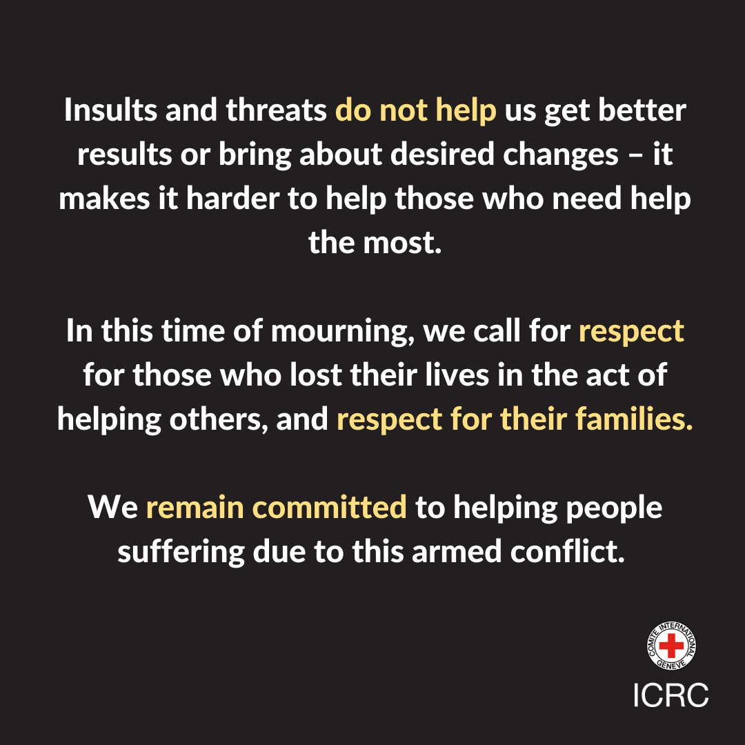 ICRC Ukraine (@icrc_ua) on Twitter photo After the loss of our colleagues last week, we want to share this message After the loss of our colleagues last week, we want to share this message