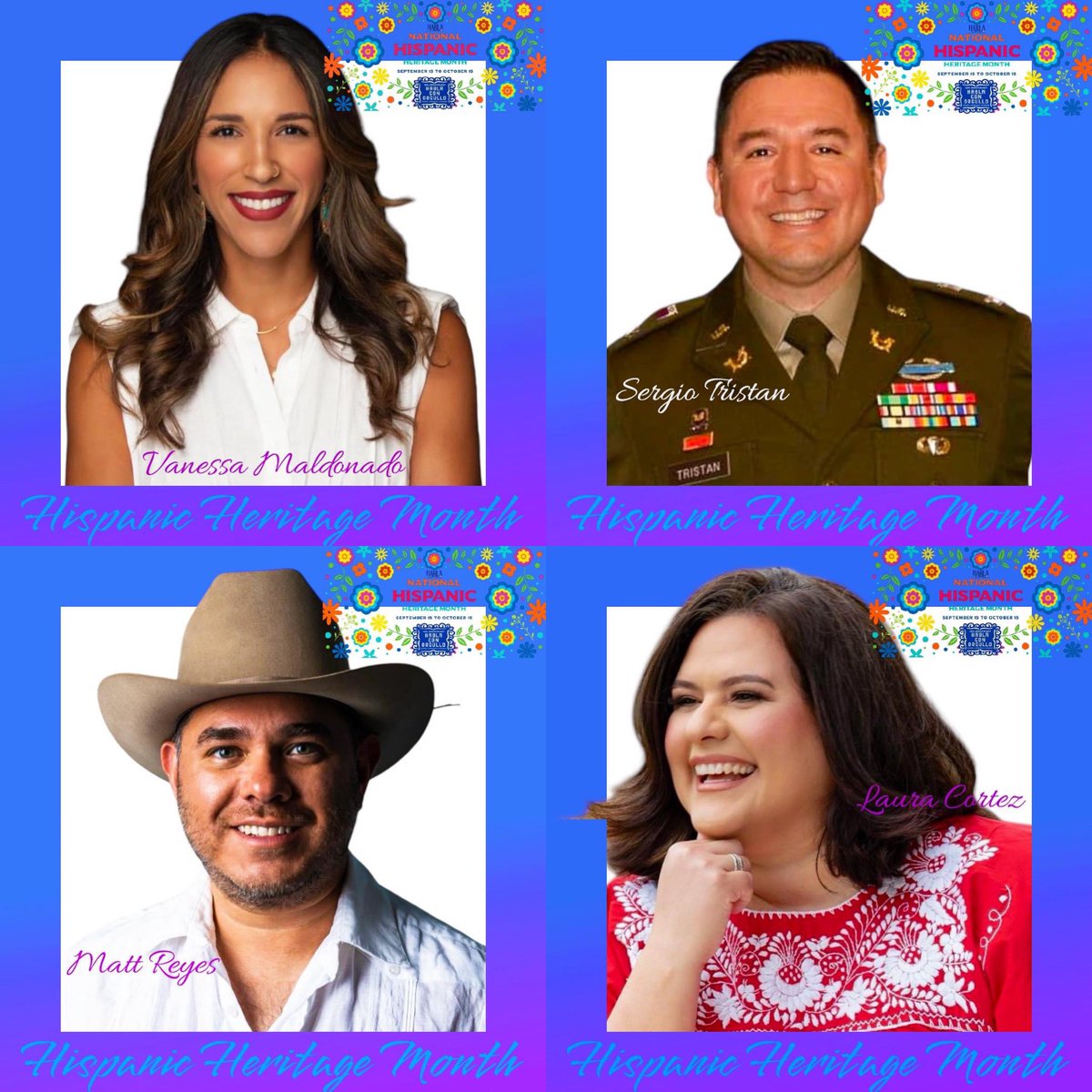 HABLAATX's tweet photo. During Hispanic Heritage Month,HABLA recognizes inspiring LATINO LEADERS that continue to make a positive impact in our community. Gracias to these AMAZING community leaders representing us w/honor &amp; distinction! 
-Vanessa Maldonado
-Sergio Tristan
-Matt Reyes
-Laura Cortez https://t.co/7rOahAsfCR