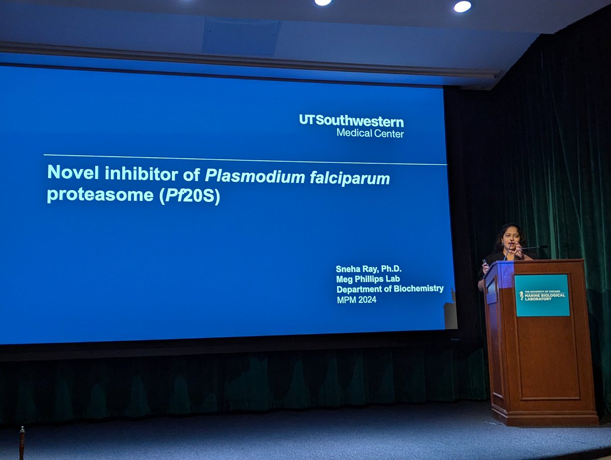 PEERs in Parasitology (PiP) (@piparasitology) on Twitter photo Welcome back #MPM2024 attendees Dr. Sneha Ray from Dr. Margaret A Phillips lab at University of
Texas Southwestern Medical Center is the 1st speaker of Session IX talking about Novel inhibitor of Plasmodium falciparum proteasome. <a href="/parasitesrule/">parasitesrule</a> Welcome back #MPM2024 attendees Dr. Sneha Ray from Dr. Margaret A Phillips lab at University of
Texas Southwestern Medical Center is the 1st speaker of Session IX talking about Novel inhibitor of Plasmodium falciparum proteasome. <a href="/parasitesrule/">parasitesrule</a>