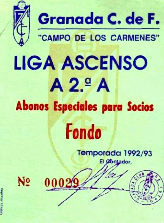 Retro_GCF's tweet photo. Abono para la liguilla de ascenso a Segunda División de la temporada 1992-1993. https://t.co/qUuEuePDA6