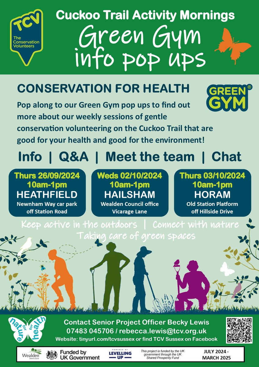 Pop along to our Cuckoo Trail Green Gym pop ups to find out more about weekly gentle conservation volunteering - good for health, good for nature.
<a href="/wealdendistrict/">Wealden District Council</a> <a href="/wealdentimes/">Wealden Times</a> #heathfield #hailsham #horam #cuckootrail #joininfeelgood