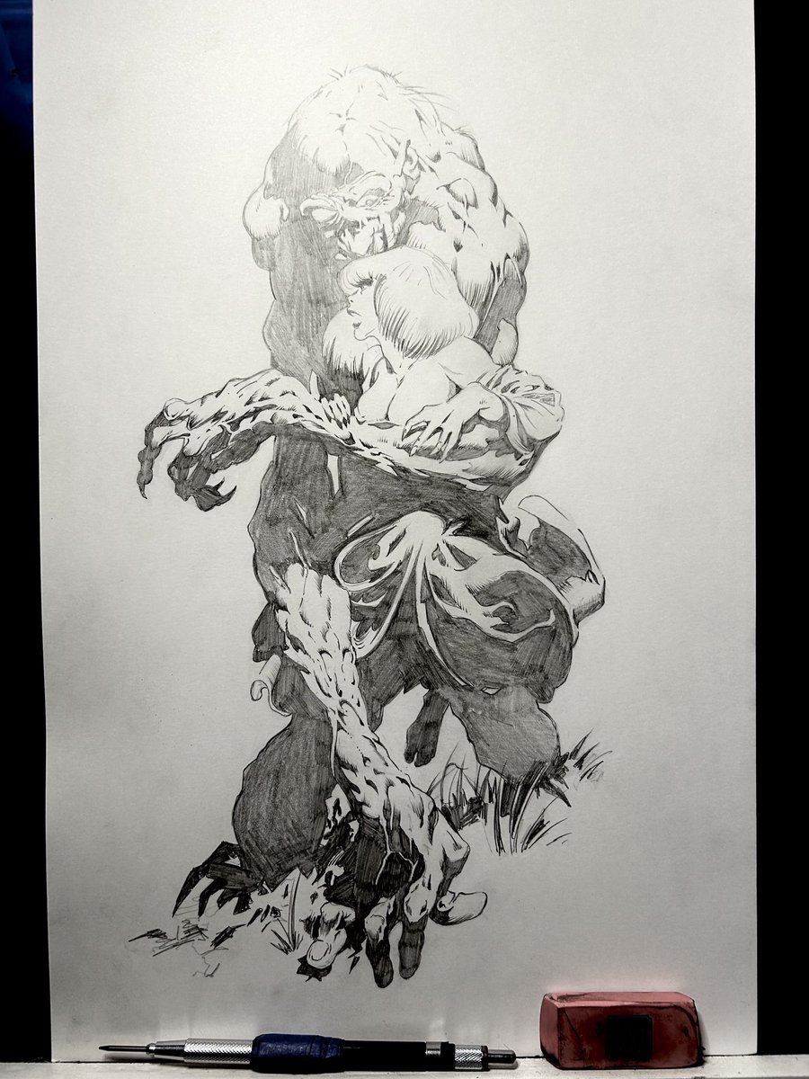 salsdad2018's tweet photo. Morning pencils ✏️ and coffee ☕️ #Wrightson https://t.co/4LjXceXwOr