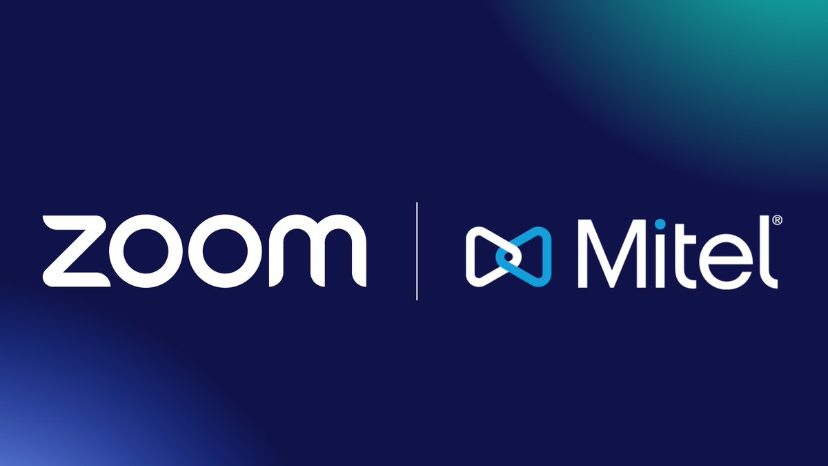 Zoom's tweet photo. Zoom and @Mitel have announced a strategic partnership to empower enterprises worldwide with a unique hybrid cloud solution 🤝➡️ https://t.co/H6T18lcvI9

The partnership enables Mitel customers with a path to transition to Zoom UCaaS on their terms. It  will address growing enterprise demand for hybrid unified communications deployments with a “best-of-both-worlds” solution that delivers security and control for mission-critical communications, plus exceptional collaboration to enhance business productivity ✅