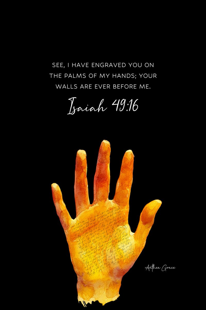anthea_grace's tweet photo. See, I have engraved you on the palms of my hands; your walls are ever before me.

- Isaiah 49:16 (NIV) https://t.co/4tV7urGe1D