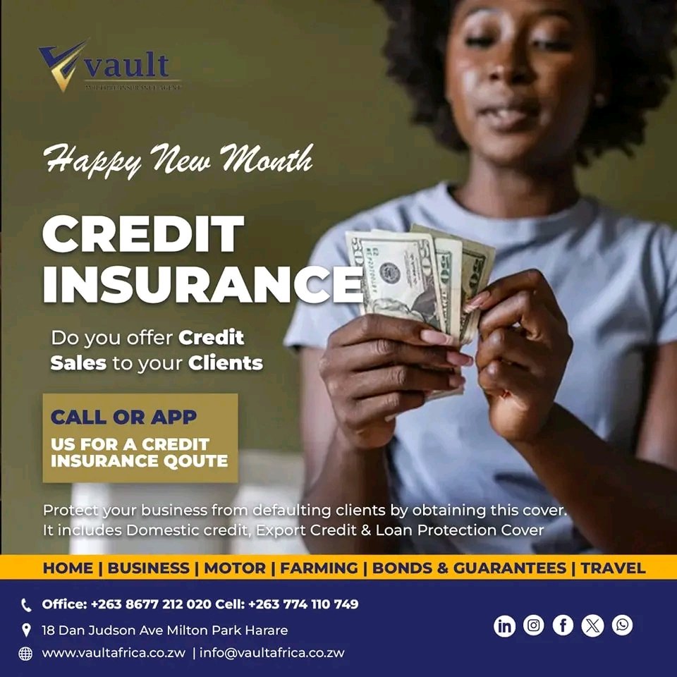 vaultinsure2024's tweet photo. Do you sell your goods on credit ? At Vault Multiple Insurance Agent we can arrange affordable credit insurance cover from Zimbabwe's leading short term insurers. This cover includes loan protection ,domestic and export credit insurance. 

Get in touch with us today for a quote. https://t.co/M80fzuDjoU