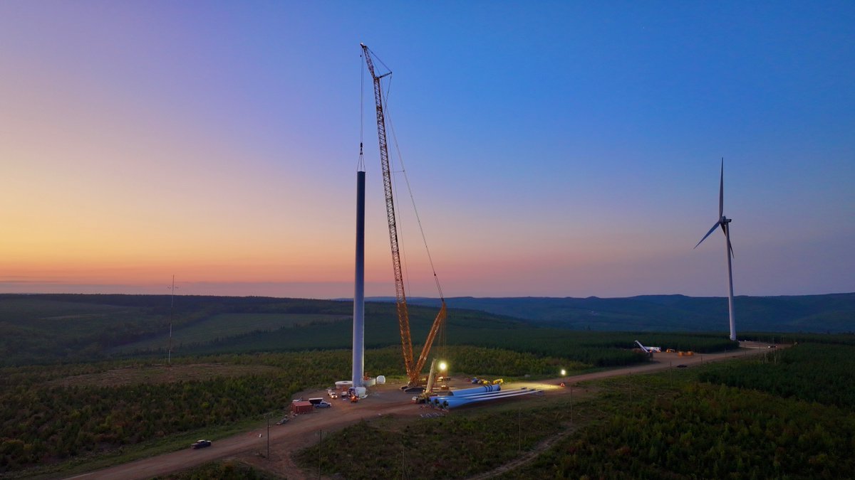 naturalforcesns's tweet photo. Exciting update on the Neweg Energy Project! Four out of the six E-138 EP3 E2 have been successfully installed. This partnership between Natural Forces & the Mi’gmaq United Investment Network (MUIN) is making great progress towards a sustainable future. PC:Irving Equipment Ltd. https://t.co/SoPTPk1B8p