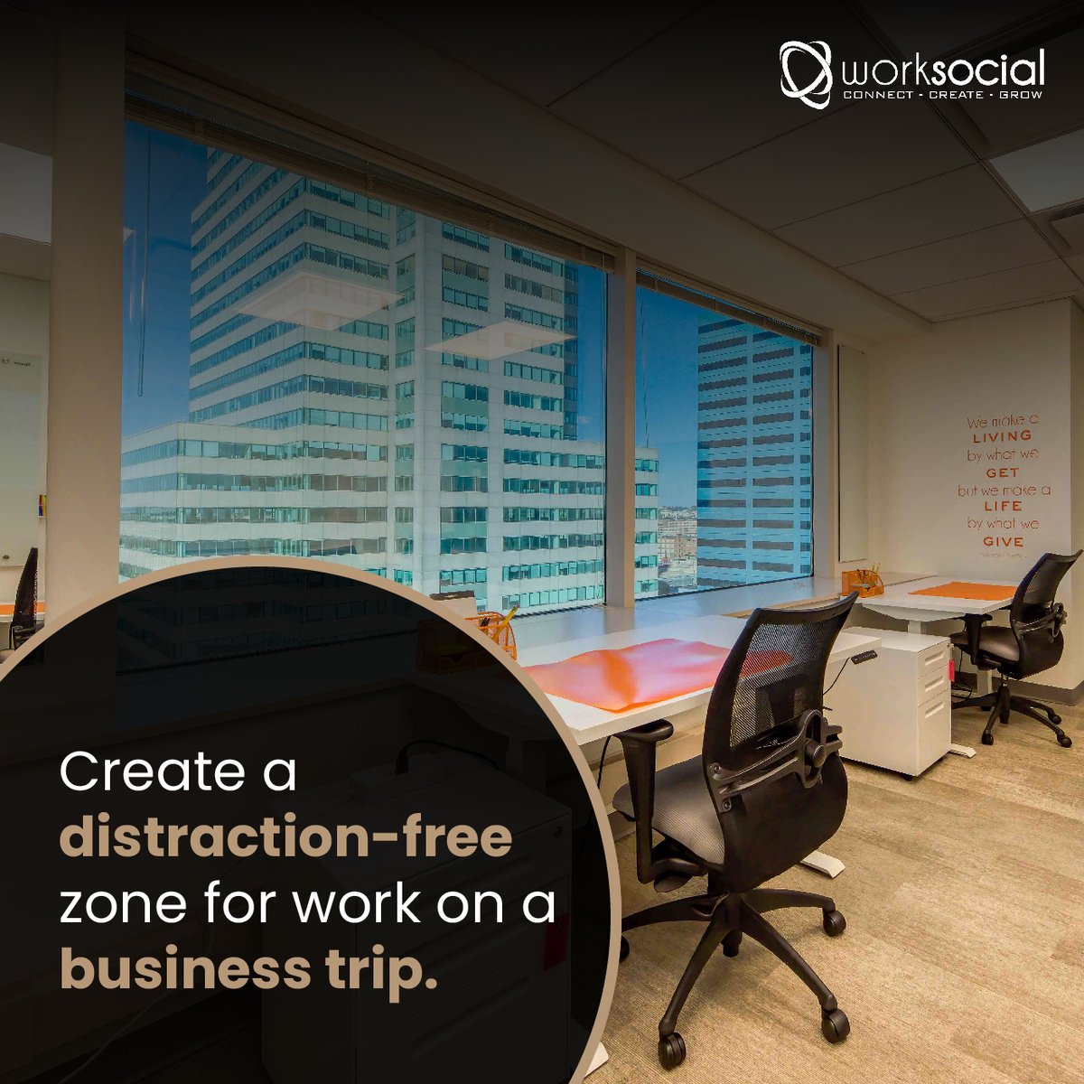 WorkSocialWorks's tweet photo. On your business trip, find a quiet corner just for yourself- a place where you can dive into your work without distractions. Make sure the space you choose is professional, where you can truly focus and make the most of your time away. https://t.co/HTnRKD3pLy