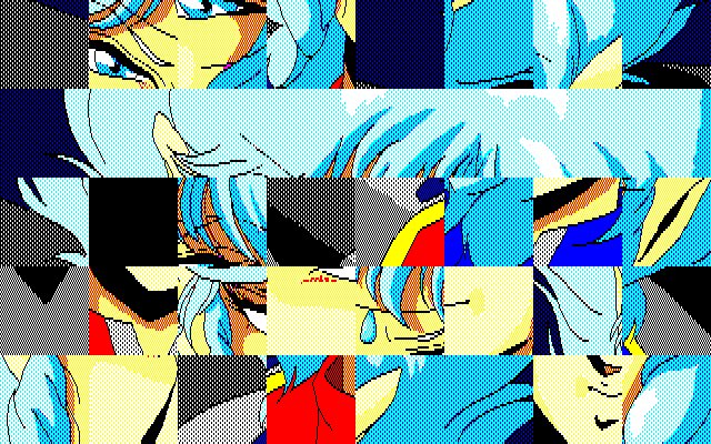 pc88mad's tweet image. 【Trouble &amp;amp; Confusion（PC88同人）】日替わりレビューその1398
15パズル系のPZLゲーム。イクサー等のアニメのCGを揃える内容である。これ系のゲームはコメントに困るんだよなぁ。よく知らないアニメとかだと尚更だｗ 全8面構成。
#クリアしたゲームを毎日1本レビュー #PC88　#PC8801　#PC88同人