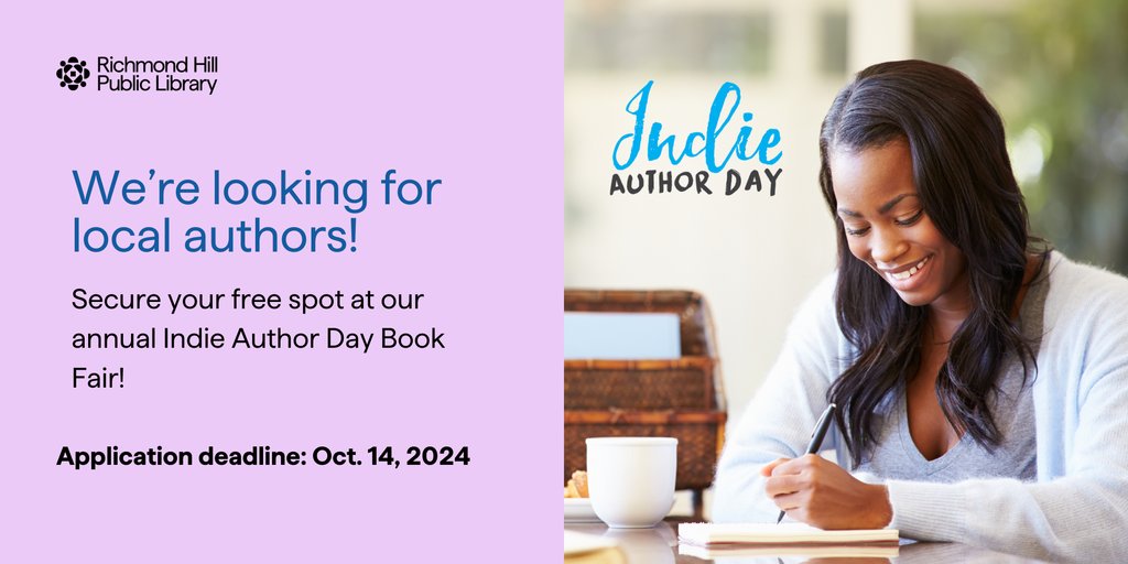 📖 We're seeking local authors to join us for our annual #IndieAuthorDay Book Fair on Nov. 2! Showcase your incredible work, mingle with fellow authors, and engage with readers. It’s free to participate—just submit your online application by Oct. 14. bit.ly/3TwWDCa
