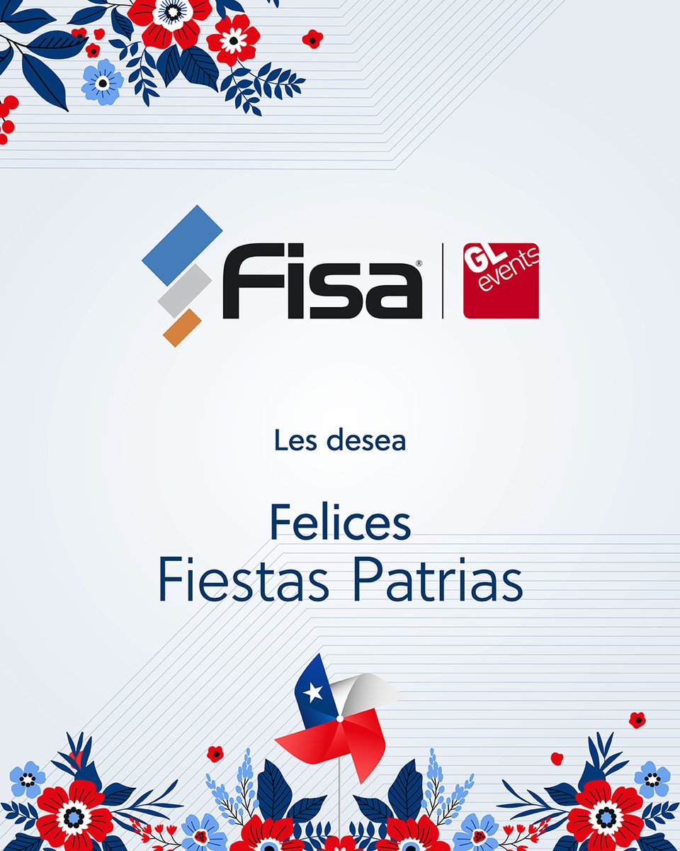 ¡Felices Fiestas Patrias! 🎉

Hoy celebramos nuestras tradiciones y la fortaleza de un país unido. Que estas fiestas estén llenas de alegría y buenos momentos en familia. 👨‍👩‍👧‍👦

En FISA, seguimos comprometidos con el desarrollo de Chile, conectando industrias y personas. 🌐🇨🇱