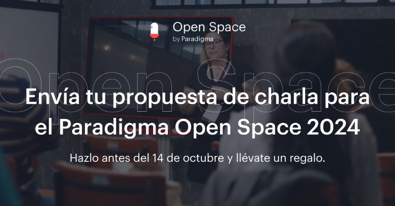 paradigmate's tweet photo. Si quieres presentar una charla en nuestro #ParadigmaOS, ¡este año puedes llevarte un premio! 📅 Compártela antes del 14 octubre, preséntala el día del evento y ¡te llevarás un regalo sorpresa! 🎁 En este formulario tienes toda la info 👇