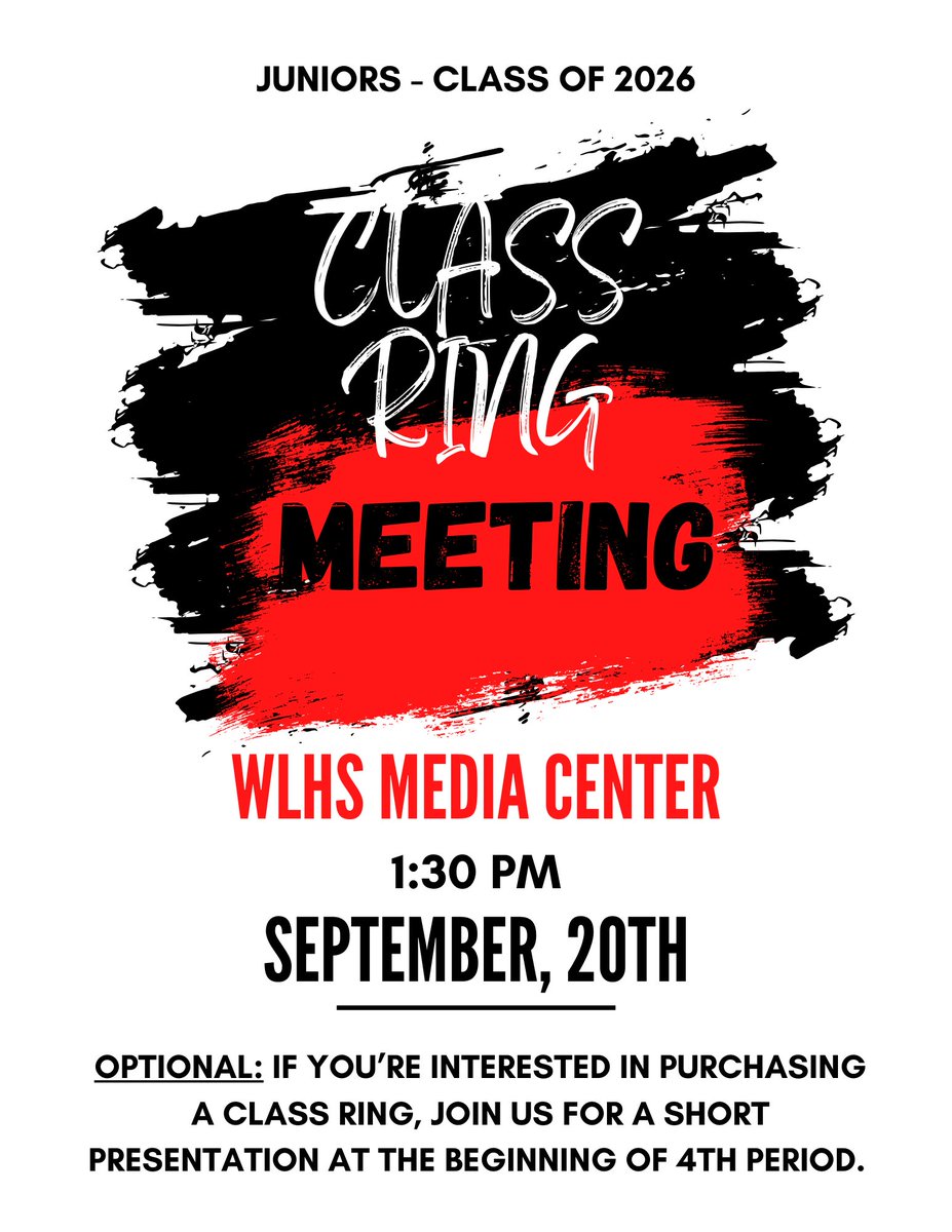 Attn WLHS Juniors.....check out this optional meeting!