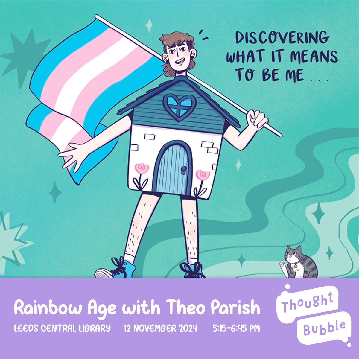 Rainbow Age with Theo Parish at Leeds Central Library, Tuesday 12 November!

Theo (<a href="/theoblue_jpg/">Theo Parish ✨</a>), with Jack Fallows, will talk about how they created this incredible, uplifting and enlightening book, which tells of the journey they went on to be comfortable in their own body.