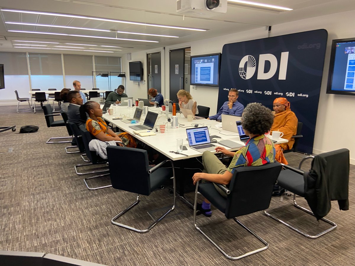 Great to be <a href="/ODI_Global/">ODI Global | odi-global.bsky.social</a> to have our year 1 workshop of  <a href="/MCCRA_Essex/">Multilingualism and Conflict in Africa</a> generously funded by <a href="/ESRC/">Economic and Social Research Council</a>. Discussing all things multilingualism &amp; conflict in Africa (+elsewhere). Excited that three of our African coinvestigators are here -- sad that two others got their UK visa denied.