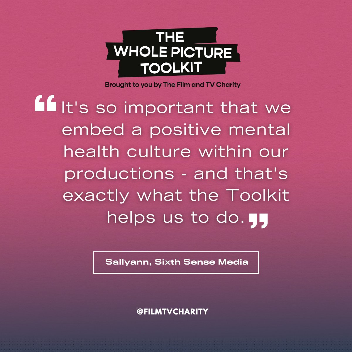 FilmTVCharity's tweet image. 🎬 Mental health on location and on set is a priority. #Productioncompanies like @SixthSenseMedia are using our Whole Picture Toolkit to support their production teams the right way.

Start creating your mentally healthy production  bit.ly/47gNNyj