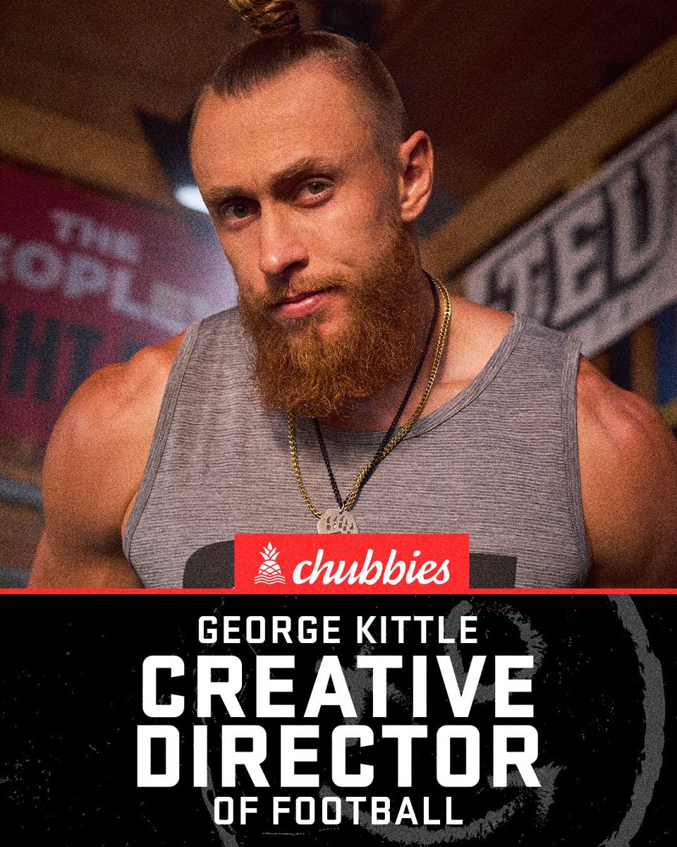 RapSheet's tweet image. THIS JUST IN: George Kittle takes on a new role with Chubbies (my favorite shorts brand) as The Creative Director of Football and Brand Ambassador.

Up next, Chubbies to drop official NFL licensed product this season for select teams with an expansion to all 32 teams in 2025. #ad