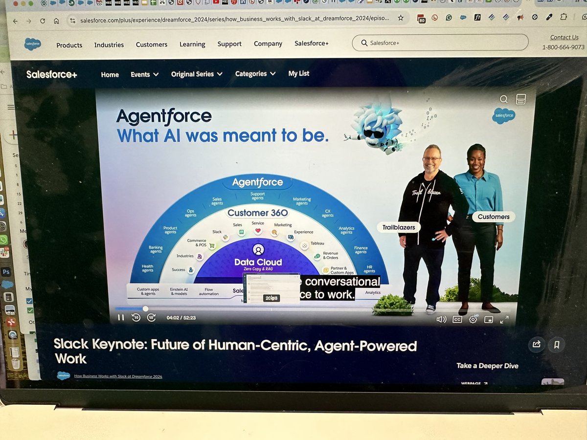 ‘Slack is you conversational interface for work’ watching the Slack Keynote on demand. 
Loving seeing <a href="/bob_buzzard/">Keir Bowden</a> all over these slides 🙂