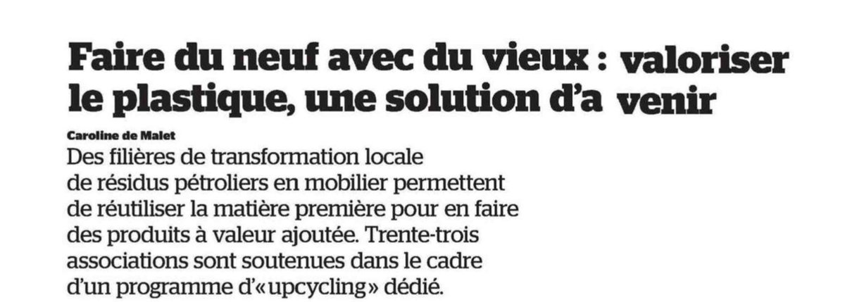 ♻ Découvrez le programme #Upcycling de la <a href="/FondationMer/">Fondation de la Mer</a> et #Kresk4Oceans dans <a href="/Le_Figaro/">Le Figaro</a> du 18 septembre.
👉Objectif : accompagner et soutenir des associations créatrices de nouveaux objets utiles et durables à partir des déchets #plastiques.
fondationdelamer.org/nos-programmes…