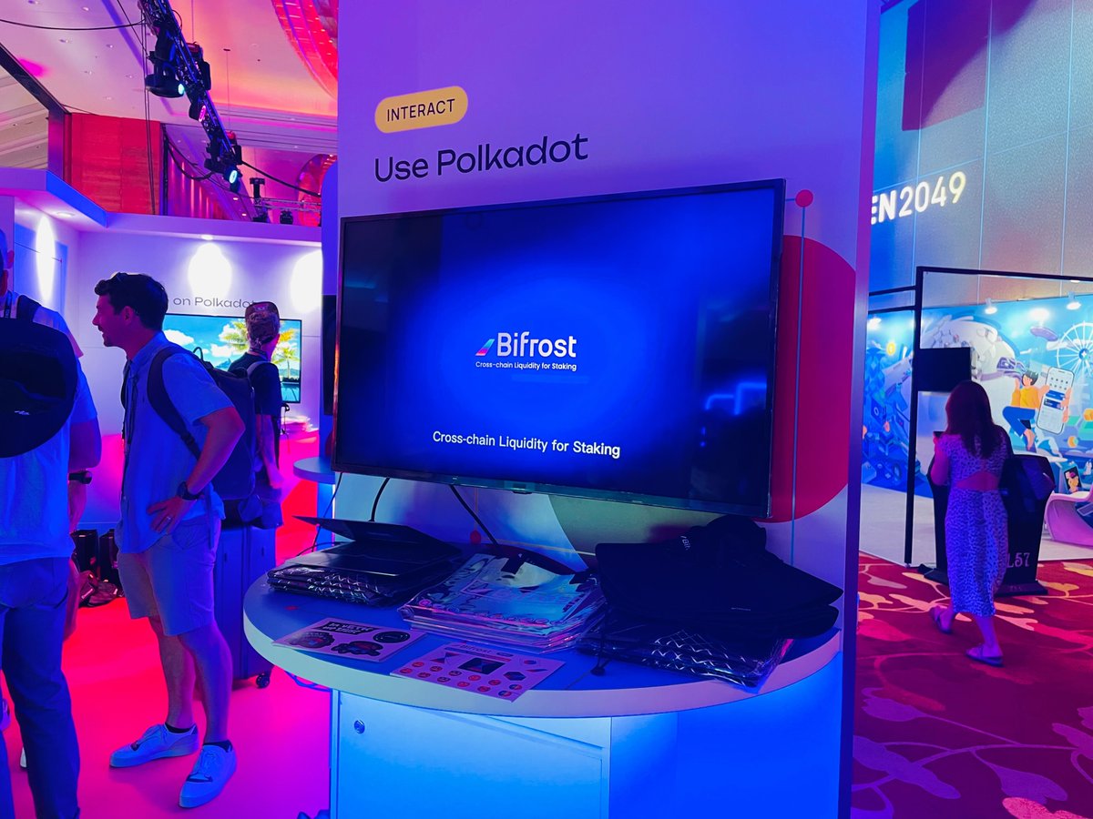 Bifrost's tweet photo. Meet the team at the @Bifrost booth to grab some merch 👒👕🛍️
@0xLurpis is your super guest, enjoy!
Find us at booths #P34 and #P43. https://t.co/0R1i0a39GA