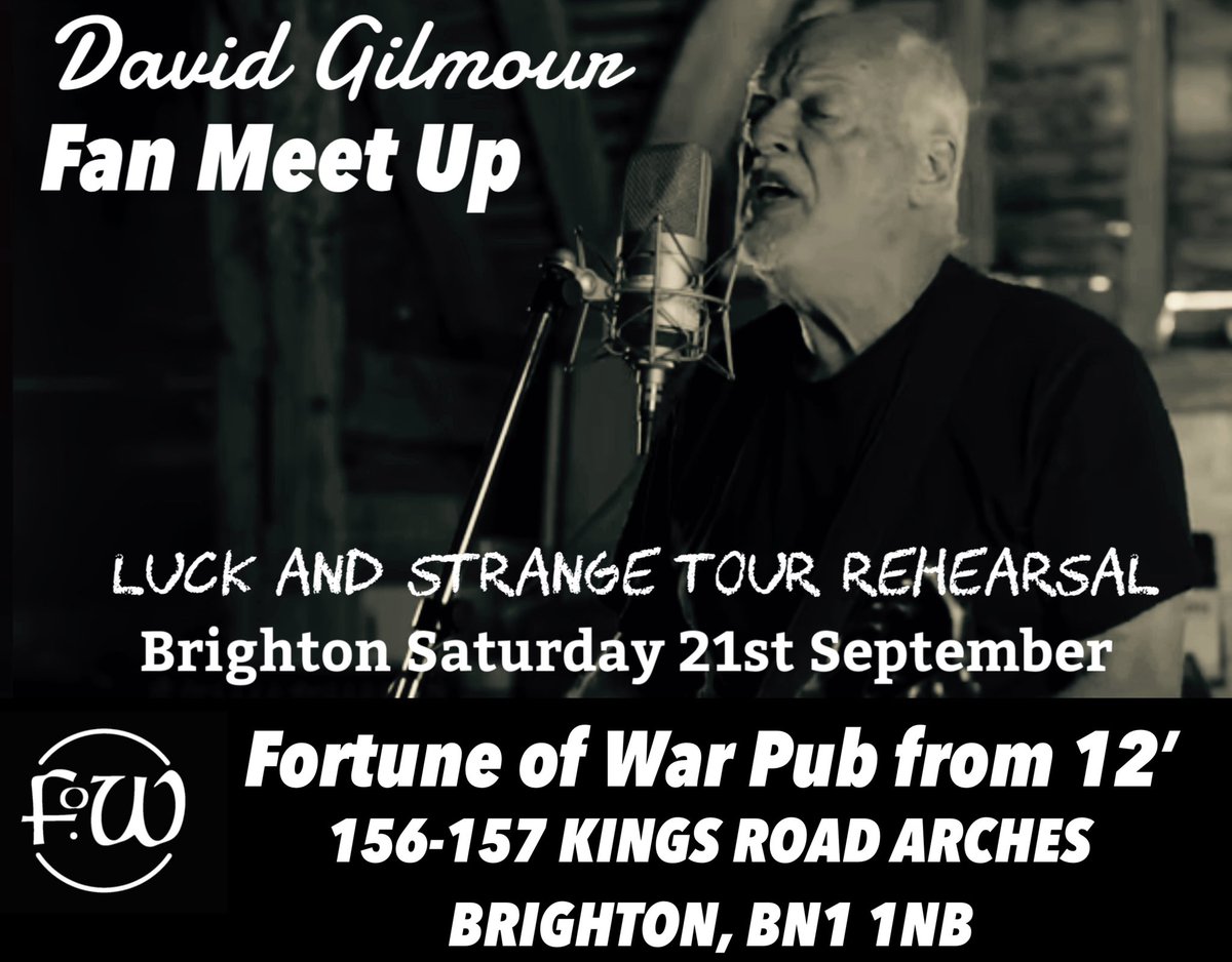 Come say hello this Saturday <a href="/davidgilmour/">David Gilmour</a> fan meet up Fortune Of War pub.. <a href="/pinkfloyd/">Pink Floyd</a>