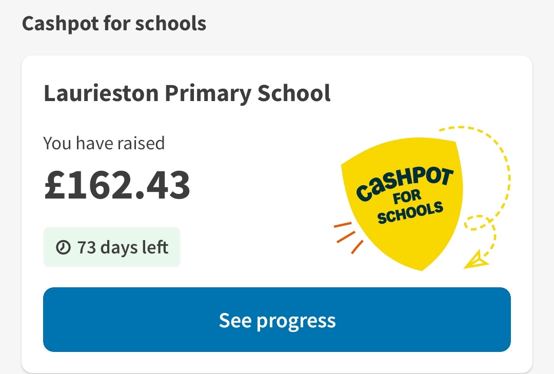 A reminder that we are part of the Asda Cashpots for Schools initiative. A huge thank you to our community who have raised £162.43 for the school so far. Thank you! Please continue to sign up and use the app.