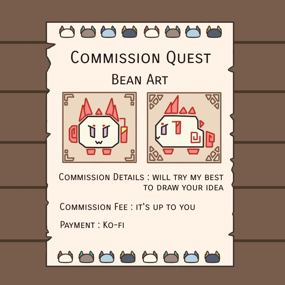 accepting bean commissions
message me on discord (   ・∇・)
thank you (　・ω・)