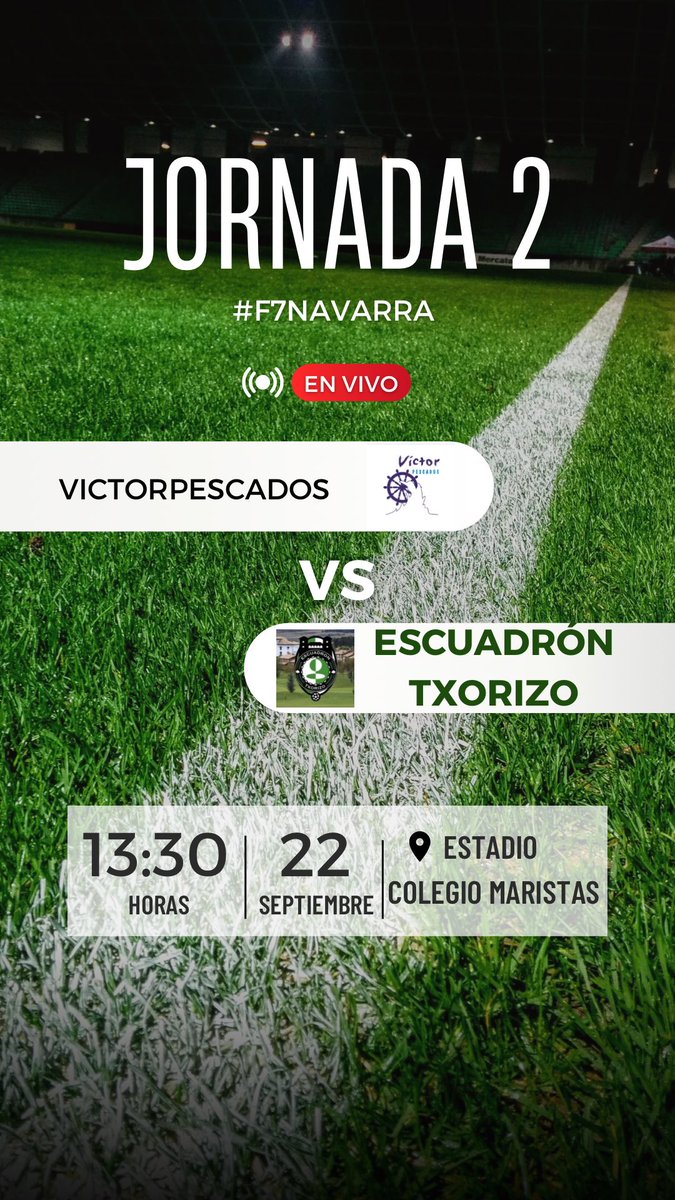 Jornada 2.

🏟️ COLEGIO MARISTAS
🥊 VICTORPESCADOS
⏰13:30

VAMOS VERDES 💚💚💚💚