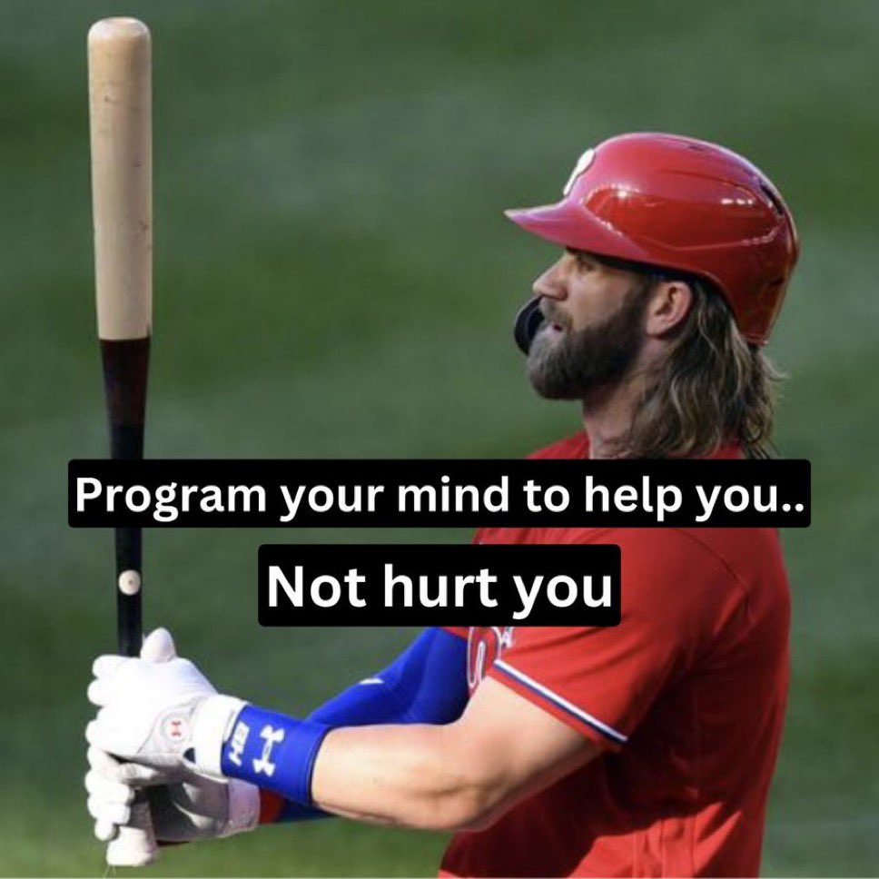 Your self-talk is the most important conversation you have.. 👇🏼

- "Trust the work, I'm ready"
- "I'm better than that, next time I’ll get it "
- "I want my next at bat"
- “This pitcher doesn’t stand a chance”
