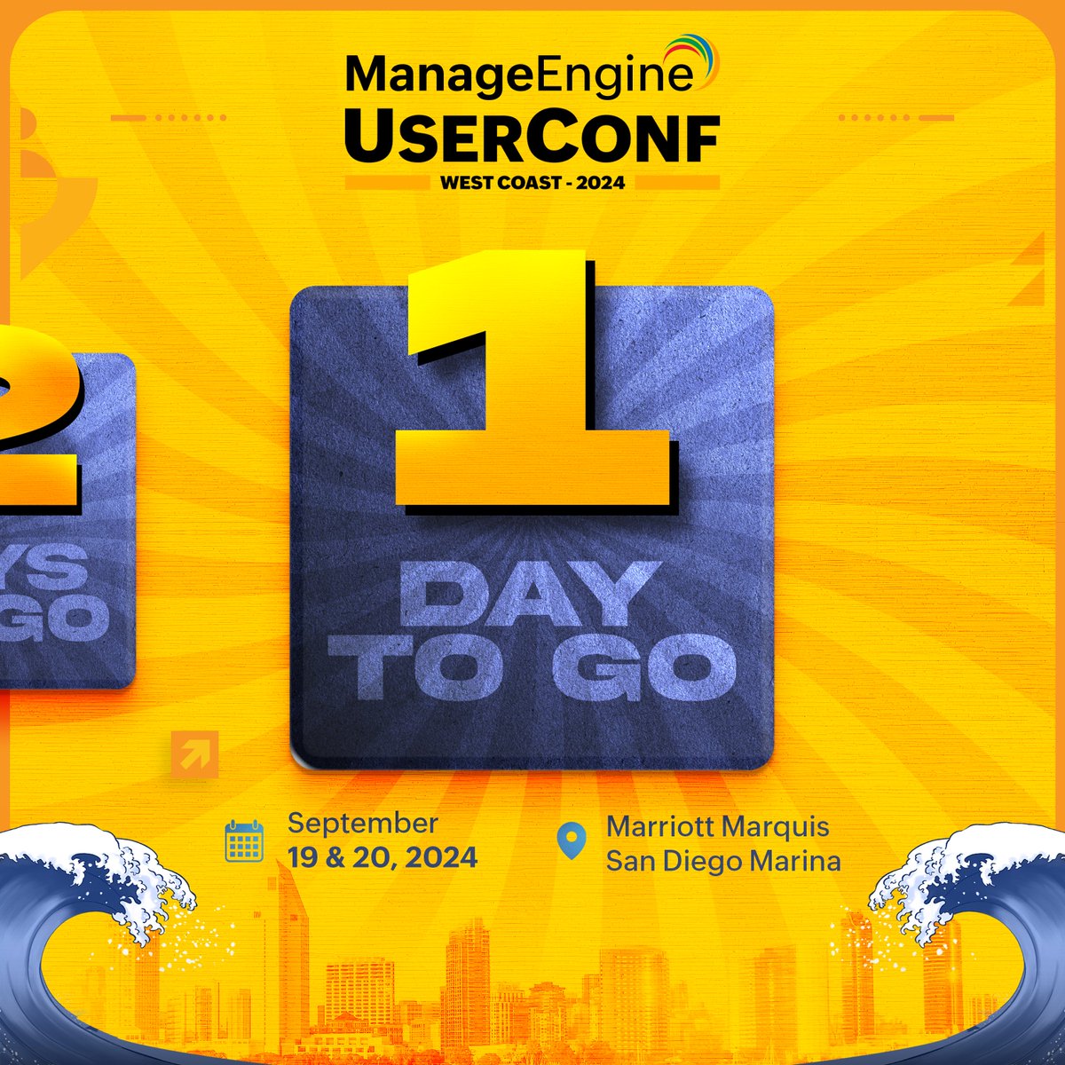 manageengine's tweet photo. Just one day to go for #UserConfUSA! 🎉
We're eager to meet you all in San Diego for engaging IT discussions, insightful keynotes, networking with like-minded professionals, and so much more fun.
Let’s make it unforgettable!
Check out: https://t.co/LKicvfBuRj https://t.co/Oi1VFKPwPT