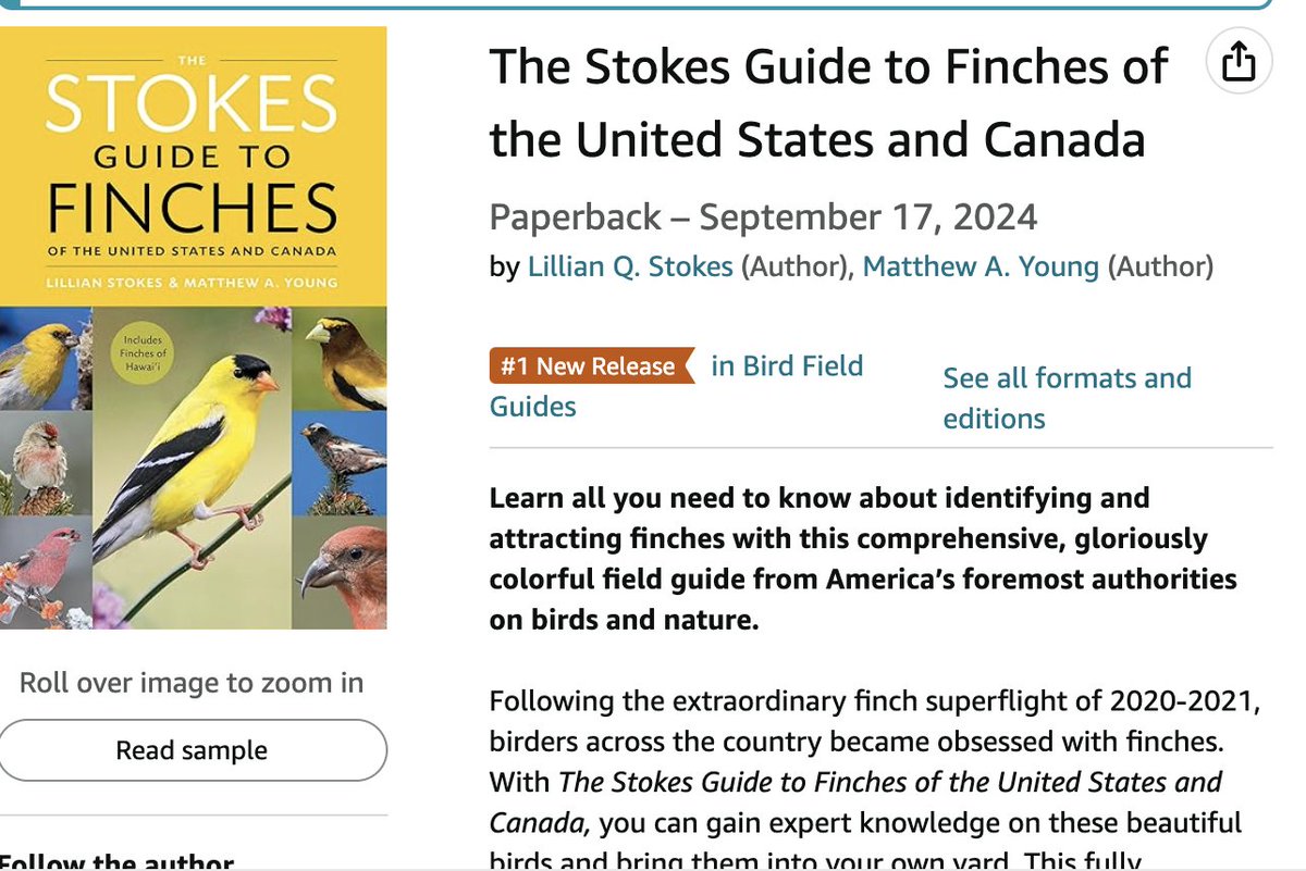We are #1 new release in Bird Field Guides! amazon.com/Stokes-Finches…
#birding #birds #BirdTwitter