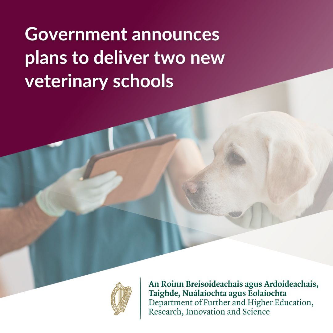 Department of Further and Higher Education (@deptoffhed) on Twitter photo Ministers <a href="/podonovan/">Patrick O'Donovan</a> and <a href="/McConalogue/">Charlie McConalogue</a> today announced plans to deliver two new veterinary schools.
The schools will be located at:
👉 Atlantic Technological University (ATU)
👉 South East Technological University (SETU)
🔗gov.ie/en/press-relea… Ministers <a href="/podonovan/">Patrick O'Donovan</a> and <a href="/McConalogue/">Charlie McConalogue</a> today announced plans to deliver two new veterinary schools.
The schools will be located at:
👉 Atlantic Technological University (ATU)
👉 South East Technological University (SETU)
🔗gov.ie/en/press-relea…