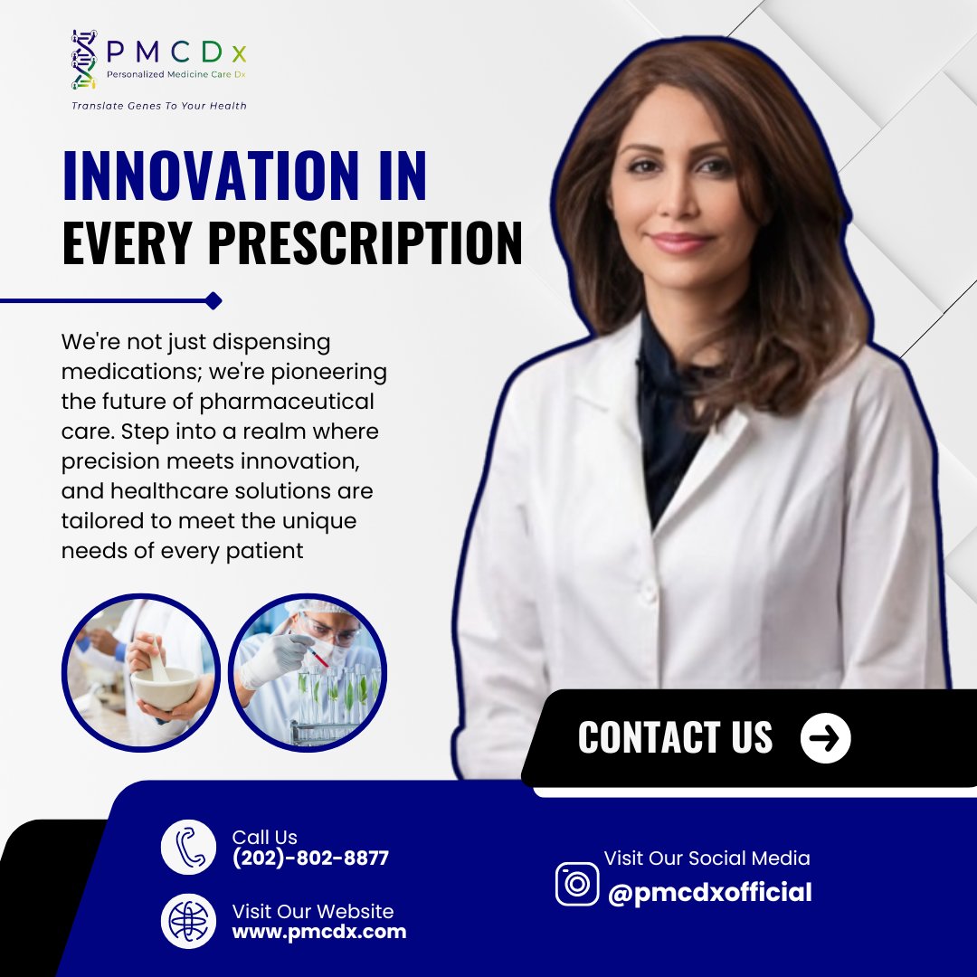 MedicinePmcdx's tweet photo. 🧬💊 **Revolutionizing Healthcare with Pharmacogenomics (PGx) Testing**

Pharmacogenomics is transforming medicine by moving past the one-size-fits-all approach. 

Explore Now: 🌐 [https://t.co/srauFASAlY]
.
.
#PrecisionMedicine #PersonalizedHealth #PGxTesting https://t.co/5VLKFAdtTl